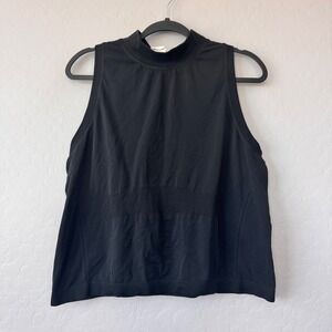 Athleta Black Momentum Sleeveless Sport Length‎ Tank Top Mock Neck Athletic XL